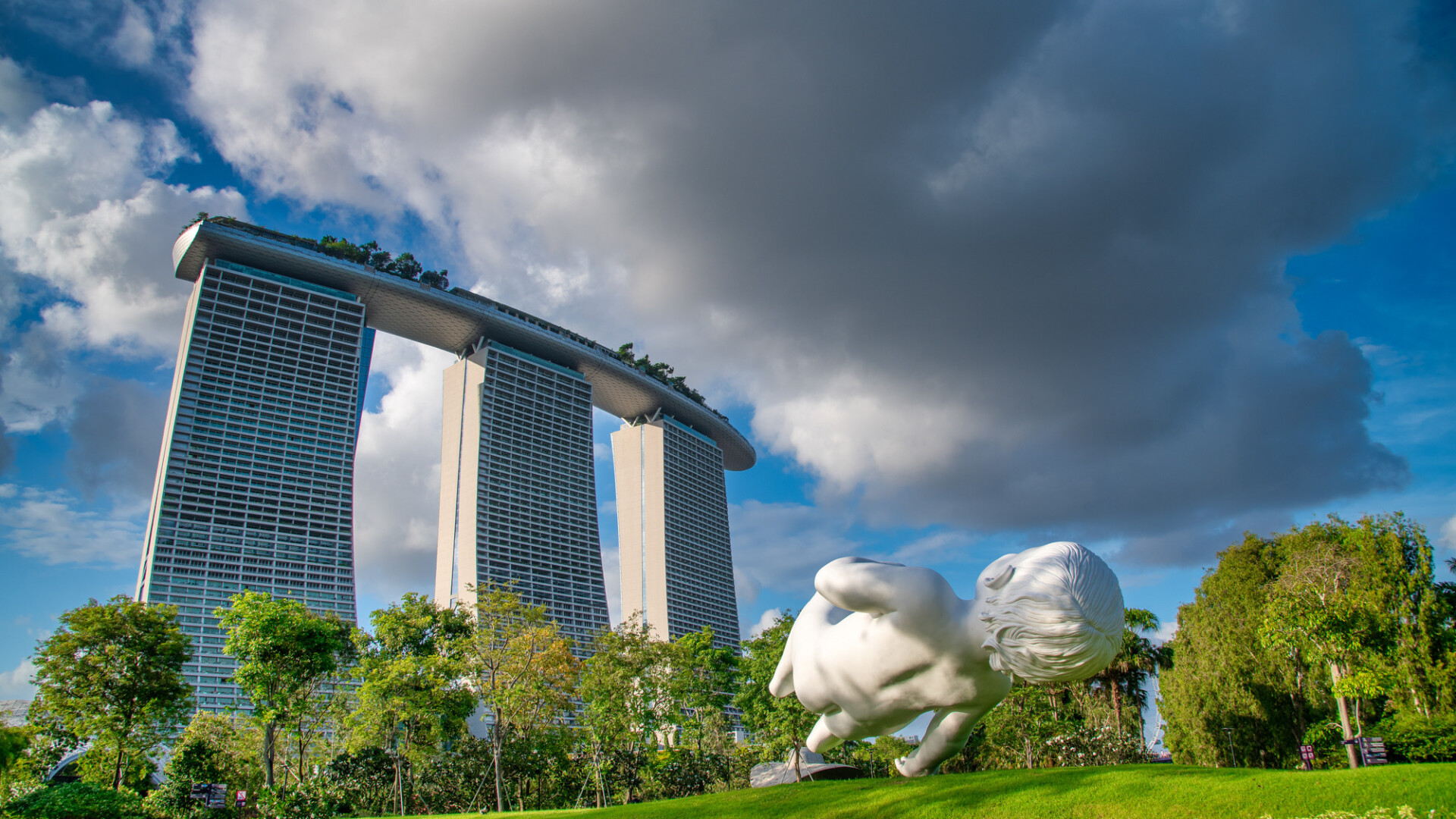 SINGAPORE - JANUARY 1, 2020: Marina Bay Sands Hotel is a city icon It was billed as the world's most expensive standalone casino property