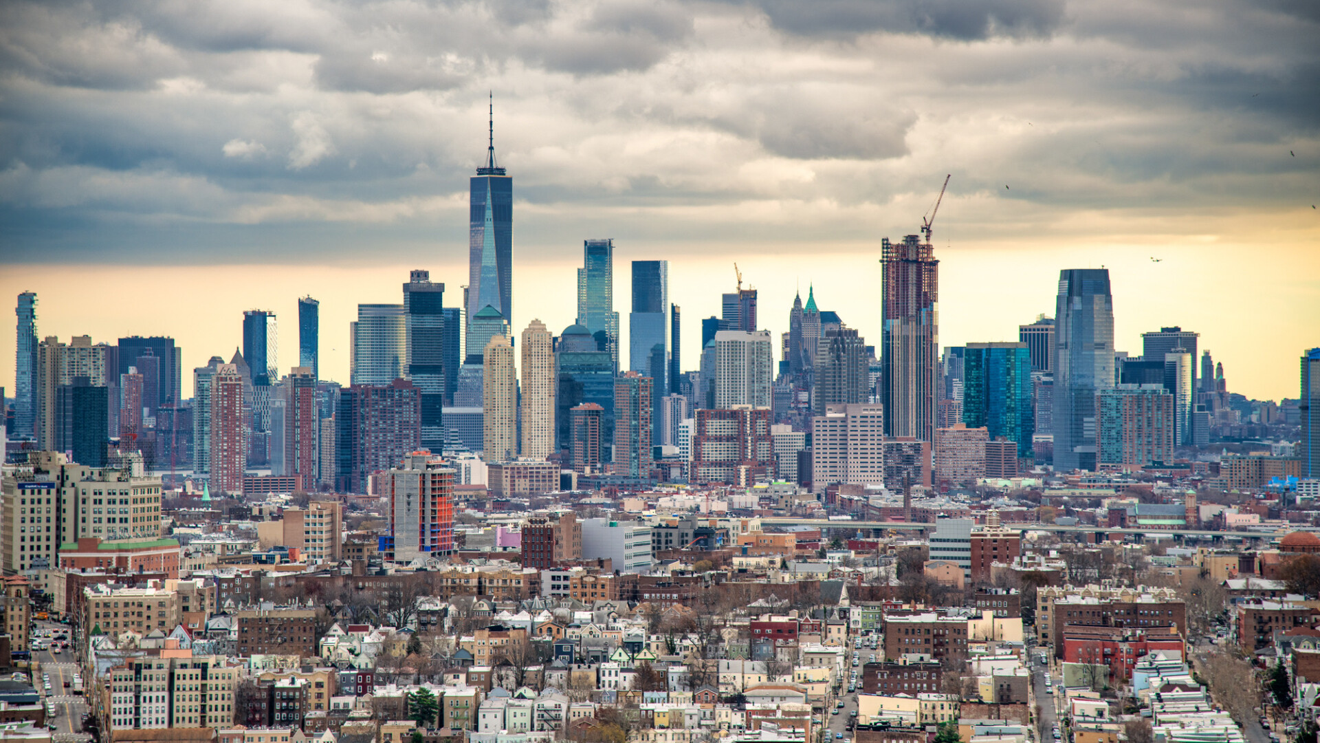 Manhattan aerial view from helicopter, New York City. Midtown from a high vantage point - New York City - NY - USA