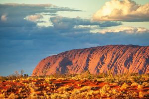 Panorama of Outback Landscape at sunset in Northern Territory, Australia.